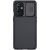 OnePlus 9, Műanyag hátlap + szilikon keret, közepesen ütésálló, kamera védelem, csíkos minta, Nillkin CamShield Pro, fekete
