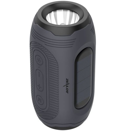 Bluetooth hordozható hangszóró, 3W, v5.0, Beépített FM rádió, TF kártyaolvasó, USB aljzat, 3.5mm, Kihangosított hívás támogatás, zseblámpa funkció, vízálló, Zealot Z4, fekete