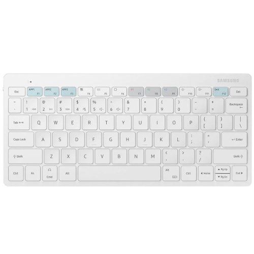 Univerzális bluetooth billentyűzet, v5.0, QWERTY, angol nyelvű, Samsung Smart Keyboard Trio 500, fehér, gyári