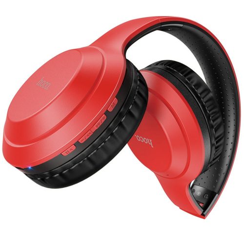 Bluetooth sztereó fejhallgató, v5.0, mikrofon, 3.5mm, funkció gomb, hangerő szabályzó, TF kártyaolvasó, összecsukható, teleszkópos fejpánt, Hoco W30 Fun Move, piros