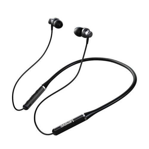 Bluetooth sztereó fülhallgató, v5.0, sportoláshoz, mikrofon, funkció gomb, hangerő szabályzó, zajszűrő, mágneses, vízálló, Lenovo XE05, fekete, gyári