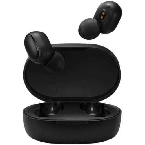 Bluetooth sztereó fülhallgató, v5.0, TWS, töltőtok, zajszűrővel, Xiaomi AirDots / EarBuds Basic 2S, fekete, gyári