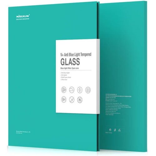 Apple iPad Mini (2021) (8.3), Kijelzővédő fólia, ütésálló fólia (az íves részre NEM hajlik rá!), Tempered Glass (edzett üveg), Anti Blue Light, Nillkin, V+, Clear