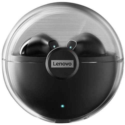 Bluetooth sztereó fülhallgató, v5.0, TWS, töltőtok, érintés vezérlés, zajszűrővel, vízálló, játékosoknak ajánlott, Lenovo LivePods LP80, fekete, gyári