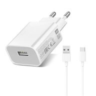  Hálózati töltő adapter, 10W, USB aljzat, USB Type-C kábellel, Xiaomi, fehér, gyári