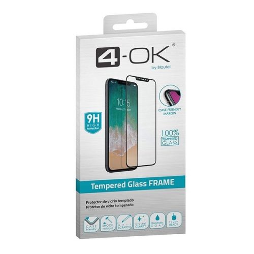Apple iPhone 13 Mini, Kijelzővédő fólia, ütésálló fólia (az íves részre is!), Tempered Glass (edzett üveg), tok barát, 3D Full Cover, Full Glue, Blautel 4-OK, fekete