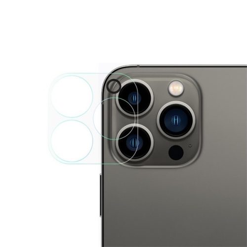 Apple iPhone 13 Pro Max, Kamera lencsevédő fólia, ütésálló fólia, Tempered Glass (edzett üveg), Clear