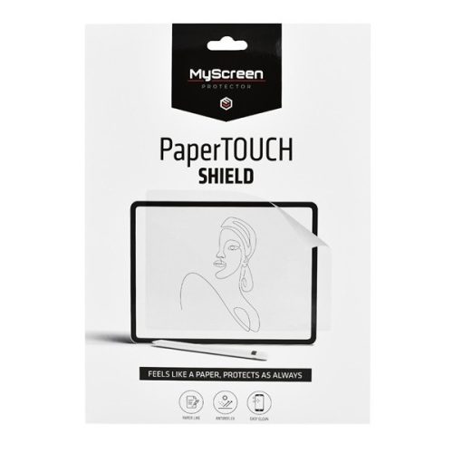 Apple iPad Mini (2021) (8.3), Kijelzővédő fólia (az íves részre is!), tok barát, Myscreen PaperTouch Shield, Clear Prémium