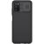Samsung Galaxy A03s SM-A037F, Műanyag hátlap védőtok, közepesen ütésálló, kamera védelem, csíkos minta, Nillkin CamShield, fekete