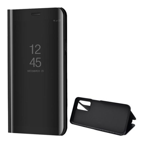 Oppo A16 / A16s / A54s / A56 5G, Oldalra nyíló tok, hívás mutatóval, Smart View Cover, fekete (utángyártott)
