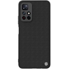   Xiaomi Redmi Note 11T 5G / Note 11S 5G / Poco M4 Pro 5G, Műanyag hátlap védőtok, szilikon keret, 3D minta, Nillkin Textured, fekete