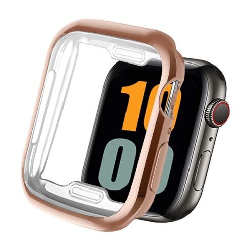 Apple Watch 7 (45mm), Szilikon védőkeret, közepesen ütésálló, szíj nélkül, vörösarany