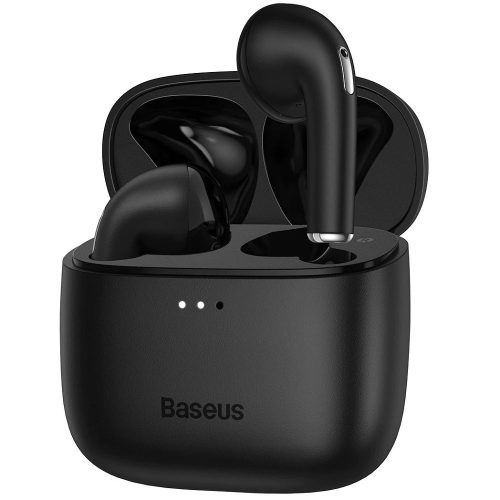 Bluetooth sztereó fülhallgató, v5.0, TWS, töltőtok, zajszűrővel, érintés vezérlés, vízálló, Baseus Bowie E8, fekete