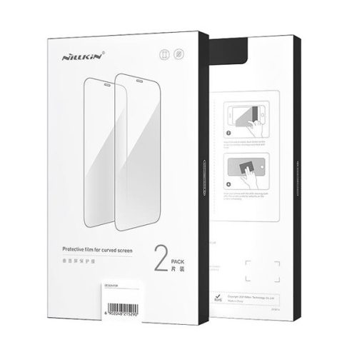 Samsung Galaxy S22 Plus 5G SM-S906, Kijelzővédő fólia, ütésálló fólia (az íves részre is!), Tempered Glass (edzett üveg), tok barát, 3D Full Cover, Nillkin, fekete, 2 db / csomag
