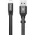USB töltő- és adatkábel, Lightning, 23 cm, 2000 mA, lapos, Baseus Nimble, CALMBJ-B01, fekete