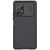 Samsung Galaxy A53 5G SM-A536U, Műanyag hátlap + szilikon keret, közepesen ütésálló, kamera védelem, csíkos minta, Nillkin CamShield Pro, fekete