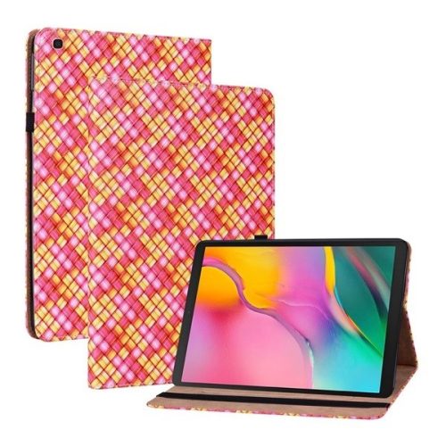 Samsung Galaxy Tab A 10.1 (2019) SM-T510 / T515, mappa tok, stand, fonott minta, mintás/rózsaszín