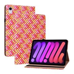   Apple iPad Mini (2021 / 2024) (8.3), mappa tok, stand, fonott minta, mintás/rózsaszín
