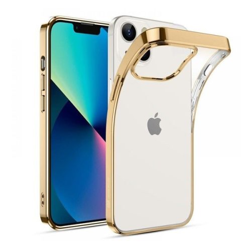 Apple iPhone 13, Szilikon tok, ultravékony, közepesen ütésálló, légpárnás sarok, ESR Project Zero, átlátszó/arany