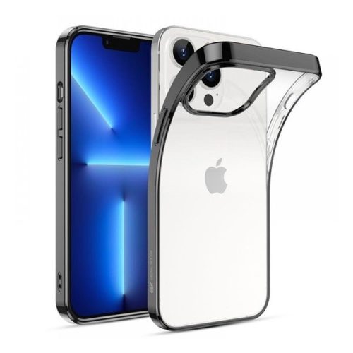 Apple iPhone 13 Pro Max, Szilikon tok, ultravékony, közepesen ütésálló, légpárnás sarok, ESR Project Zero, átlátszó/fekete