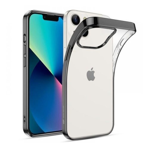 Apple iPhone 13, Szilikon tok, ultravékony, közepesen ütésálló, légpárnás sarok, ESR Project Zero, átlátszó/fekete