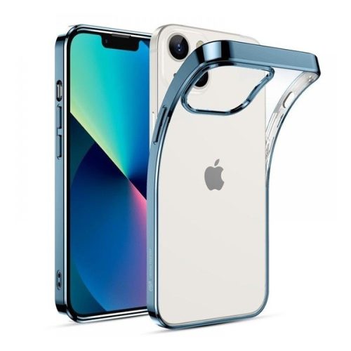 Apple iPhone 13, Szilikon tok, ultravékony, közepesen ütésálló, légpárnás sarok, ESR Project Zero, átlátszó/kék