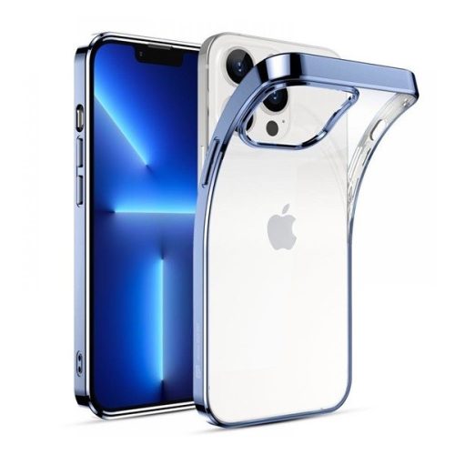Apple iPhone 13 Pro Max, Szilikon tok, ultravékony, közepesen ütésálló, légpárnás sarok, ESR Project Zero, átlátszó/kék
