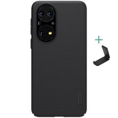   Huawei P50 / P50E, Műanyag hátlap védőtok, stand, Nillkin Super Frosted, fekete