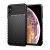 Apple iPhone XS Max, Szilikon tok, közepesen ütésálló, domború csíkos minta, fekete