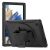Samsung Galaxy Tab A8 10.5 (2021) SM-X200 / X205, Műanyag hátlap védőtok, szilikon belső, kitámasztóval, kézpánt, Defender, fekete