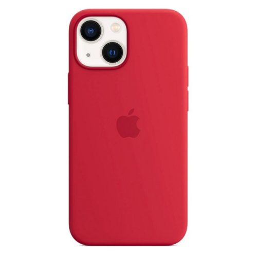 Apple iPhone 13 Mini, Szilikon tok, Magsafe kompatibilis, piros, gyári