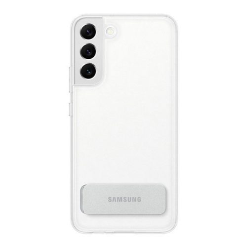 Samsung Galaxy S22 Plus 5G SM-S906, Műanyag hátlap védőtok, dupla rétegű, gumírozott, kitámasztóval, átlátszó, gyári