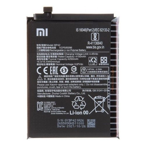 Xiaomi Mi 11 Lite / 11 Lite 5G, Akkumulátor, 4250 mAh, Li-Ion Polymer, gyári