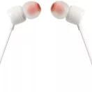 Vezetékes sztereó fülhallgató, 3.5 mm, mikrofon, funkció gomb, JBL T110, fehér, gyári