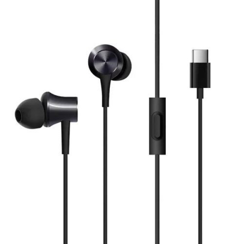 Vezetékes sztereó fülhallgató, USB Type-C, mikrofon, funkció gomb, Xiaomi, fekete, gyári