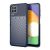 Samsung Galaxy A22 4G SM-A225F, Szilikon tok, közepesen ütésálló, domború csíkos minta, sötétkék