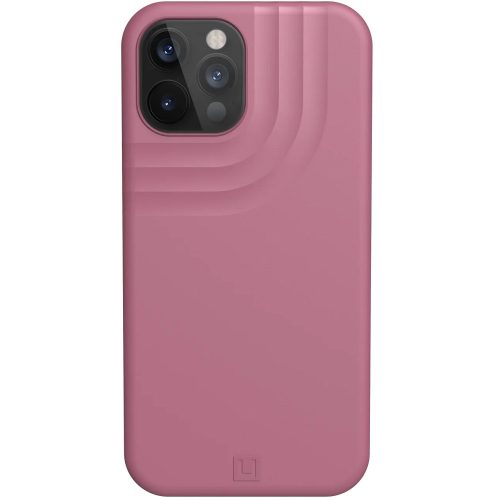 Apple iPhone 12 Pro Max, Műanyag hátlap védőtok + szilikon keret, közepesen ütésálló, hullám minta, UAG Anchor, rózsaszín