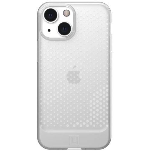 Apple iPhone 13 Mini, Szilikon tok, közepesen ütésálló, légpárnás sarok, pont minta, UAG Lucent, áttetsző