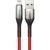USB töltő- és adatkábel, Lightning, 50 cm, 2400 mA, gyorstöltés, LED-es, Baseus CALSP-A09, piros