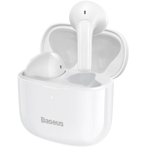 Bluetooth sztereó fülhallgató, v5.0, TWS, töltőtok, érintés vezérlés, vízálló, Baseus Bowie E3, fehér