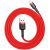 USB töltő- és adatkábel, Lightning, 200 cm, 1500 mA, törésgátló, cipőfűző minta, Baseus Cafule, CALKLF-C09, piros