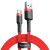 USB töltő- és adatkábel, USB Type-C, 200 cm, 2000 mA, törésgátlóval, gyorstöltés, cipőfűző minta, Baseus Cafule CATKLF-C09, piros