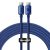 USB Type-C töltő- és adatkábel, USB Type-C, 120 cm, 5000 mA, 100W, gyorstöltés, PD, cipőfűző minta, Baseus Crystal Shine, CAJY000603, kék