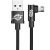 USB töltő- és adatkábel, microUSB, 200 cm, 1500 mA, 90 fokos/derékszögű, törésgátlóval, gyorstöltés, Baseus MVP, CAMMVP-B01, fekete