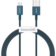   USB töltő- és adatkábel, Lightning, 100 cm, 2400 mA, törésgátlóval, gyorstöltés, PD, Baseus Superior, CALYS-A03, kék
