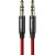 Audió kábel, 2 x 3,5 mm jack, 150 cm, cipőfűző minta, Baseus Yiven M30, piros/fekete