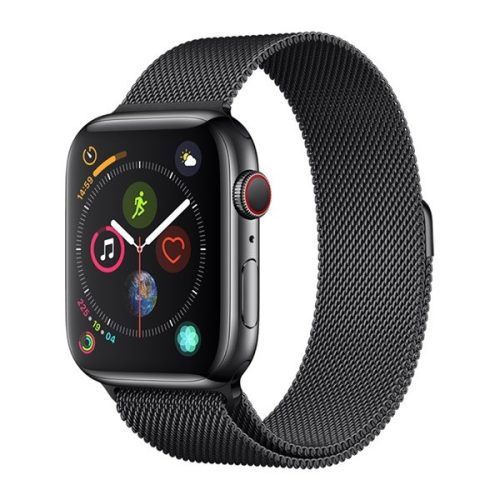 Apple Watch 1-6, SE (38 / 40 mm), fém pótszíj, milánói stílus, mágnes zárral, Devia Elegant, fekete