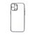 Apple iPhone 12 Pro Max, Szilikon tok, közepesen ütésálló, légpárnás sarok, fémhatású keret, Joyroom New Beauty, átlátszó/ezüst