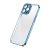 Apple iPhone 13 Pro, Műanyag hátlap védőtok, fém keret, közepesen ütésálló, Joyroom Chery Mirror, átlátszó/kék