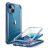 Apple iPhone 13, Műanyag hátlap védőtok (elő- és hátlapi) + Tempered Glass (edzett üveg), közepesen ütésálló, SupCase IBLSN Clear, átlátszó/kék